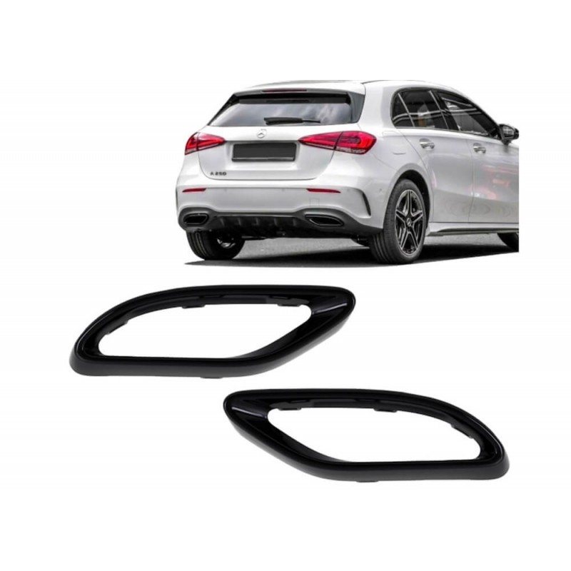 Couvercles d'échappements Mercedes Classe A W177 Noir Brillant (+18)