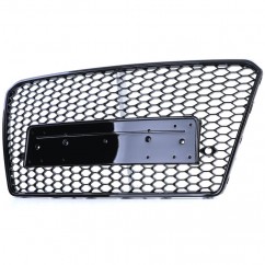 Grille de calandre nid d'abeille Audi A7 Look RS7 Noir Brillant (10-14)