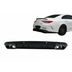 Diffuseur arrière et embouts d'échappement noirs Mercedes Classe CLS C257 (2018+) CLS53 Design Night Package