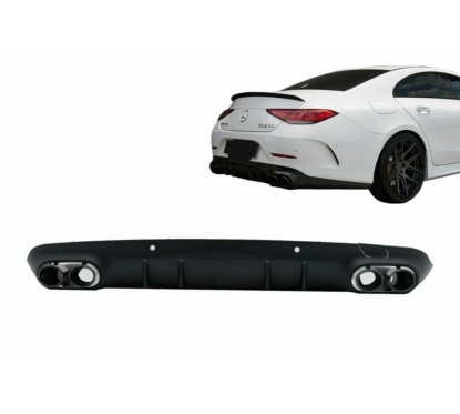 Diffuseur arrière et embouts d'échappement noirs Mercedes Classe CLS C257 (2018+) CLS53 Design Night Package