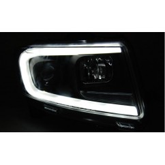 2x Phares à LED Noirs fumés look Xenon Chrysler Jeep Grand Cherokee (11-13)