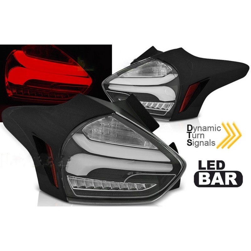 2x Feux arrières Noir fumés Ford Focus (15-18)