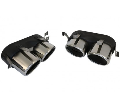 Diffuseur noir brillant + embouts d'échappement chrome Audi Q5 (18-20)