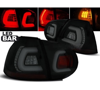 2x Feux Arrières Noirs fumés à LED adaptables sur VW Golf 5 V (03-09)
