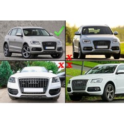 2x Grilles de pare choc avant noir laqué Audi Q5 SUV 8R Facelift (12-16)