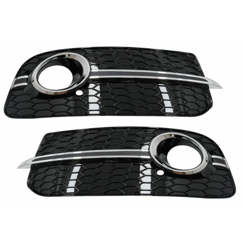 2x Grilles de pare choc avant noir et chrome Audi Q5 (12-16)