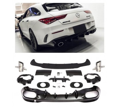 Diffuseur arrière + embouts chromés Mercedes CLA W118 Look 35 (19+)