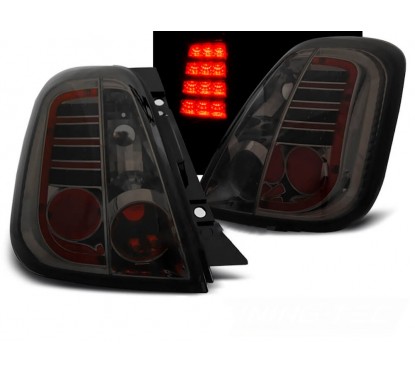 2x Feux arrières noir fumé à LED Fiat 500 (07+)