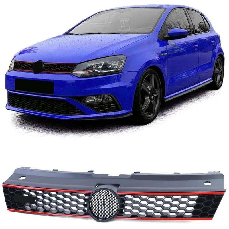 Calandre adaptable sur Vw Polo 6R Look GTI nid d'abeille (09-17)