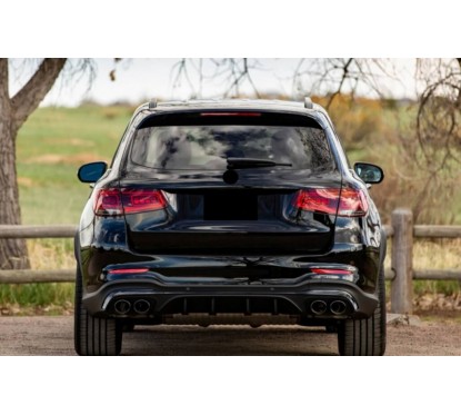 Diffuseur + embouts d'échappements noirs Mercedes GLC SUV (20+) Look 43 AMG