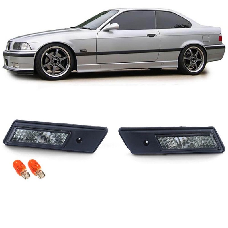 2x Clignotants d'ailes fumés BMW Série 3 E36, E96 et 5 E34 (88-95)
