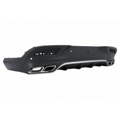 Diffuseur + sorties d'échappements Chrome Mercedes GLE Coupe C292 Look 63 AMG Noir 15-19 (avec Pack AMG)