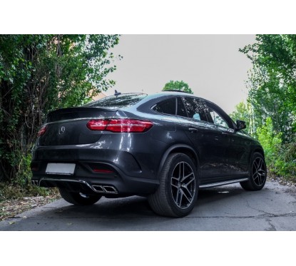Diffuseur + sorties d'échappements Chrome Mercedes GLE Coupe C292 Look 63 AMG Noir 15-19 (avec Pack AMG)