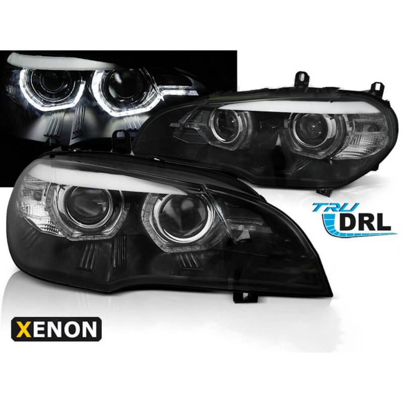 2x Phares Xénon à LED BMW X5 E70 Noir (07-10) Avec option AFS / DIRECTIONNEL