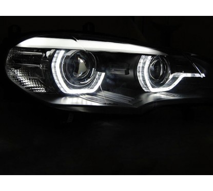 2x Phares Xénon à LED BMW X5 E70 Noir (07-10) Avec option AFS / DIRECTIONNEL