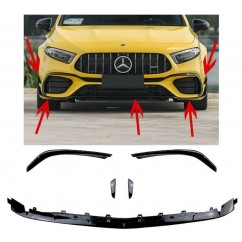 Rajout de pare choc avant noir brillant Mercedes Classe A W177 - Pack Aero