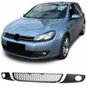3x Grilles de pare chocs adaptables sur Volkswagen GOLF VI 6 Nid d'abeille Noir Brillant (08-12)