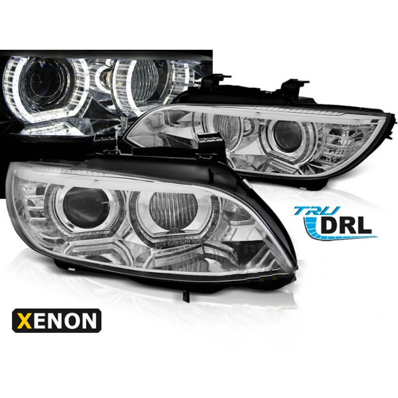 2x Phares Xénon à LED BMW Série 3 Coupé E92 & Cab E93 (06-10) modèle chrome