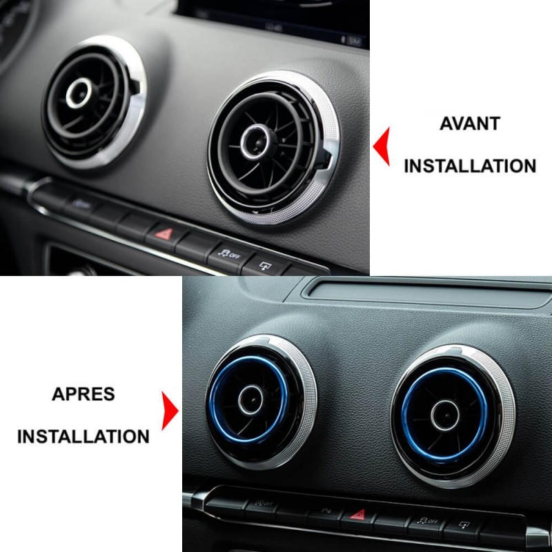 4x Anneaux Bleu grilles de ventilation Audi A3 S3 8V (14-16)
