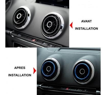 4x Anneaux Bleu grilles de ventilation Audi A3 S3 8V (14-16)