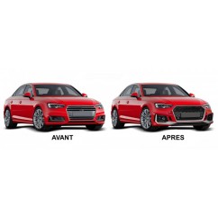 Pare choc avant + calandre noir et alu Audi A4 B9 (16-19)