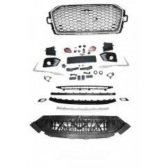 Pare choc avant + calandre noir et alu Audi A4 B9 (16-19)