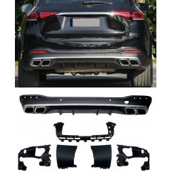 Diffuseur + sorties d'echappements chromés Mercedes GLE W167 SUV Look 63 AMG(19+)