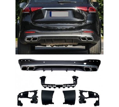 Diffuseur + sorties d'echappements chromés Mercedes GLE W167 SUV Look 63 AMG(19+)