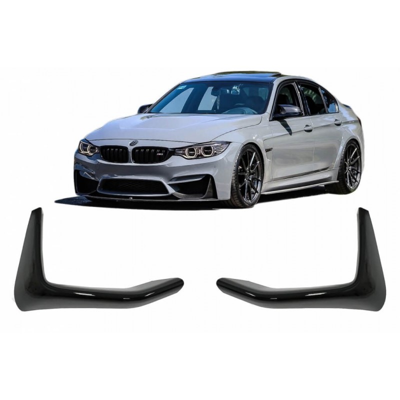 2x Splitters / Rajouts de pare choc Noir brillant BMW M3 F80, M4 F82, M4 F83 (14-19)