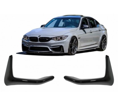 2x Splitters / Rajouts de pare choc Noir brillant BMW M3 F80, M4 F82, M4 F83 (14-19)