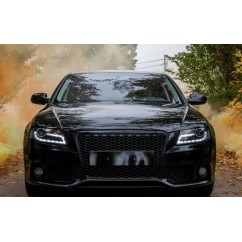 2x Grilles anti brouillard Audi A4 B8 Look RS4 Noir brillant (07-11)