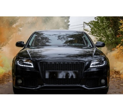 2x Grilles anti brouillard Audi A4 B8 Look RS4 Noir brillant (07-11)
