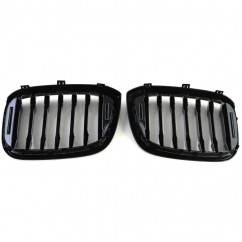 2x Grilles de Calandre BMW X3 X4 G01 G02 Noir Brillant 17+