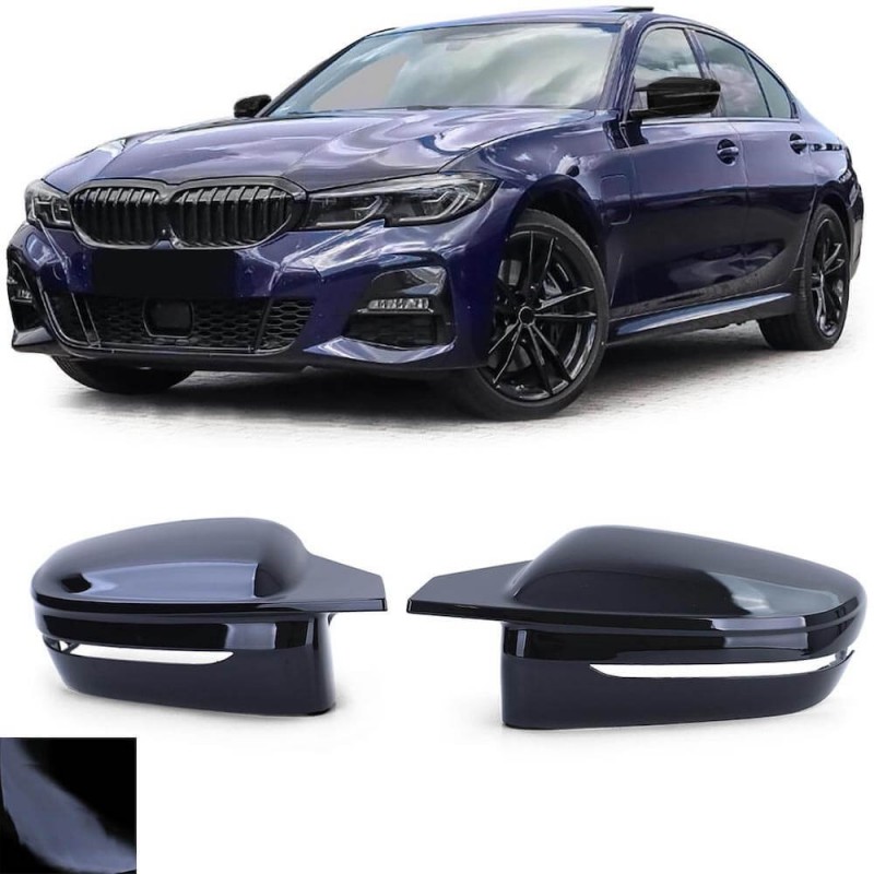 2x Coques rétroviseurs Noir brillant BMW série 3 G20 G21 (19+)