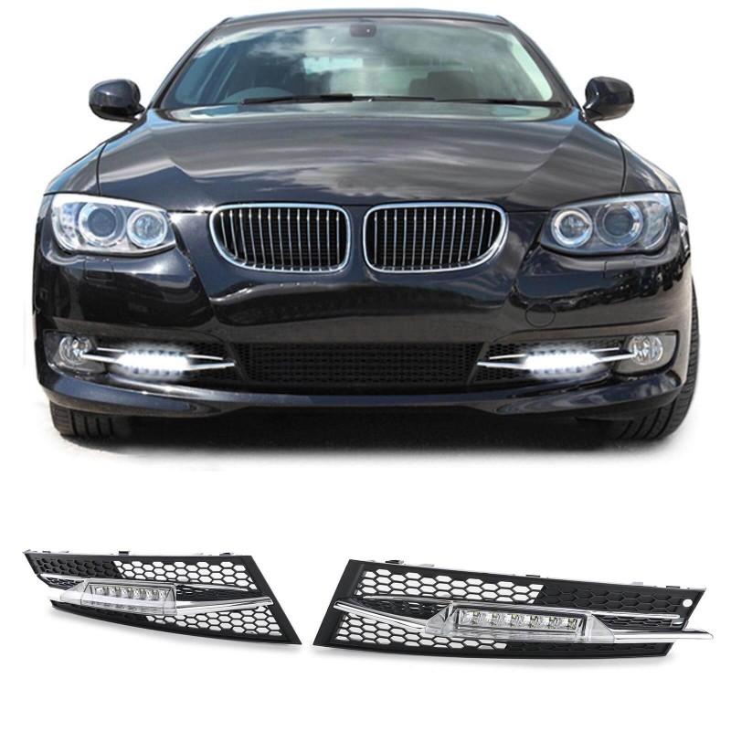 2x Grilles anti brouillards feux de jour BMW Série 3 E92 (10-13)
