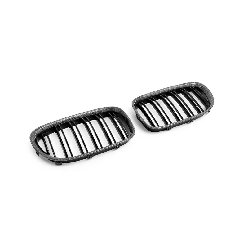 2x Grilles de Calandre look carbone BMW Série 5 F10 F11 F18 (10-17) 2x Grilles de Calandre look carbone BMW Série 5 F10 F11 F18 (10-17)