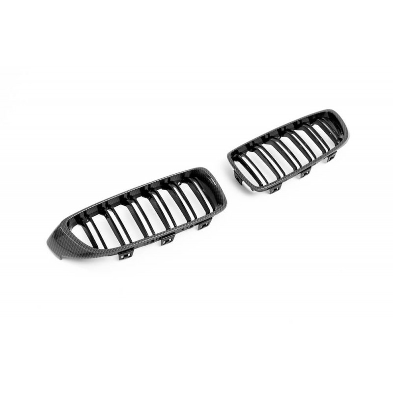 2x Grilles de Calandre look carbone BMW Série 4 F32 F33 F36 F82 (13-21)
