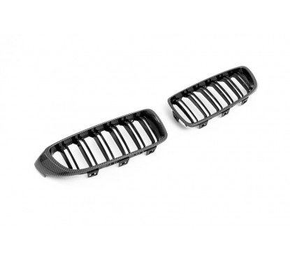 2x Grilles de Calandre look carbone BMW Série 4 F32 F33 F36 F82 (13-17)