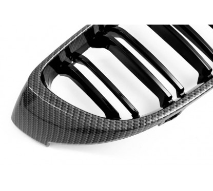 2x Grilles de Calandre look carbone BMW Série 4 F32 F33 F36 F82 (13-21)