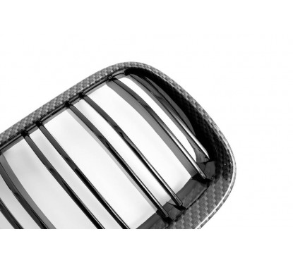 2x Grilles de Calandre look carbone BMW Série 3 E92 E93 (10-13)