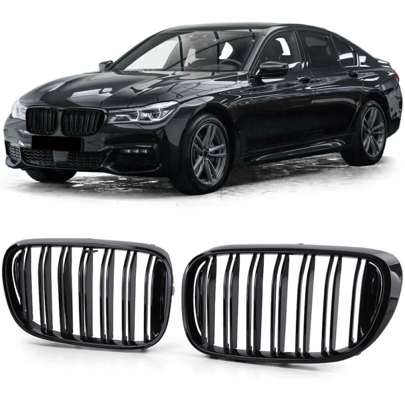 2x Grilles de calandre noir brillant BMW Série 7 G11 G12 (15-18)
