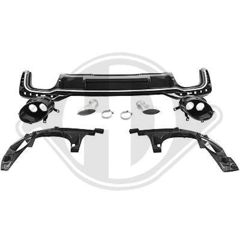 Diffuseur de pare choc arrière noir Audi A4 S-Line (19+) Look RS4