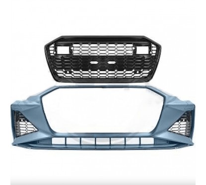 Pare choc + Calandre noir brillant Audi A6 Look RS6 18+