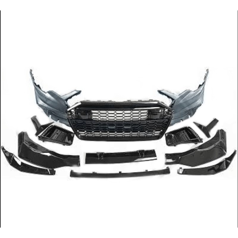 Pare choc + Calandre noir brillant Audi A6 C8 Berline (18+)