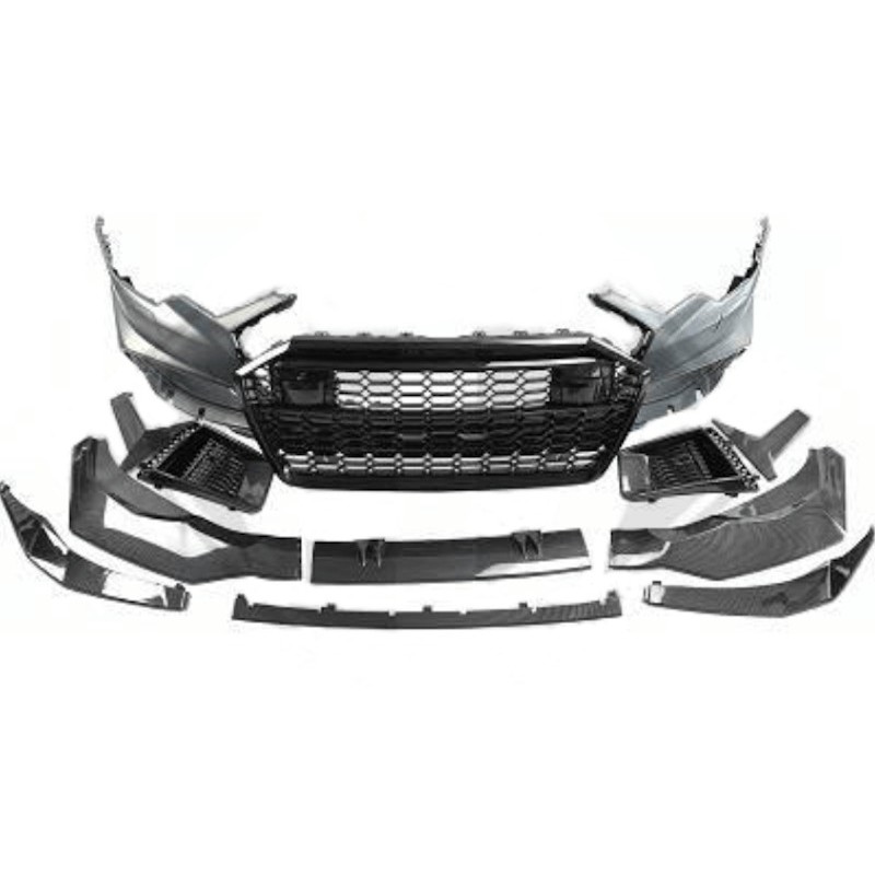 Pare choc avec rajout carbone + Calandre noir brillant Audi A6 C8 Berline (18+)