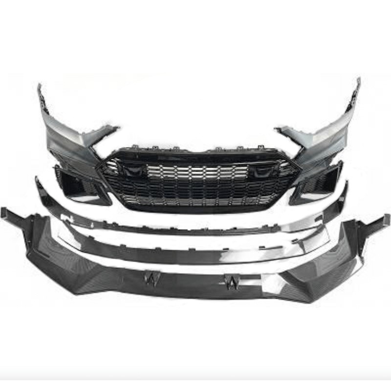 Pare choc avec rajout carbone + Calandre noir brillant Audi A7 (18+)