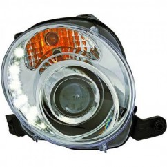 2x Phares avants Fiat 500 Chrome (07-15)