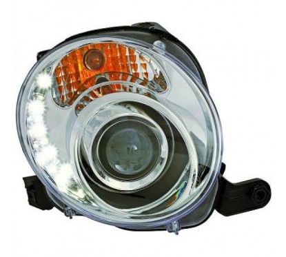 2x Phares avants Fiat 500 Chrome (07-15)