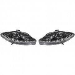 2x Phares avants noir Seat Altea / Leon (09-12)