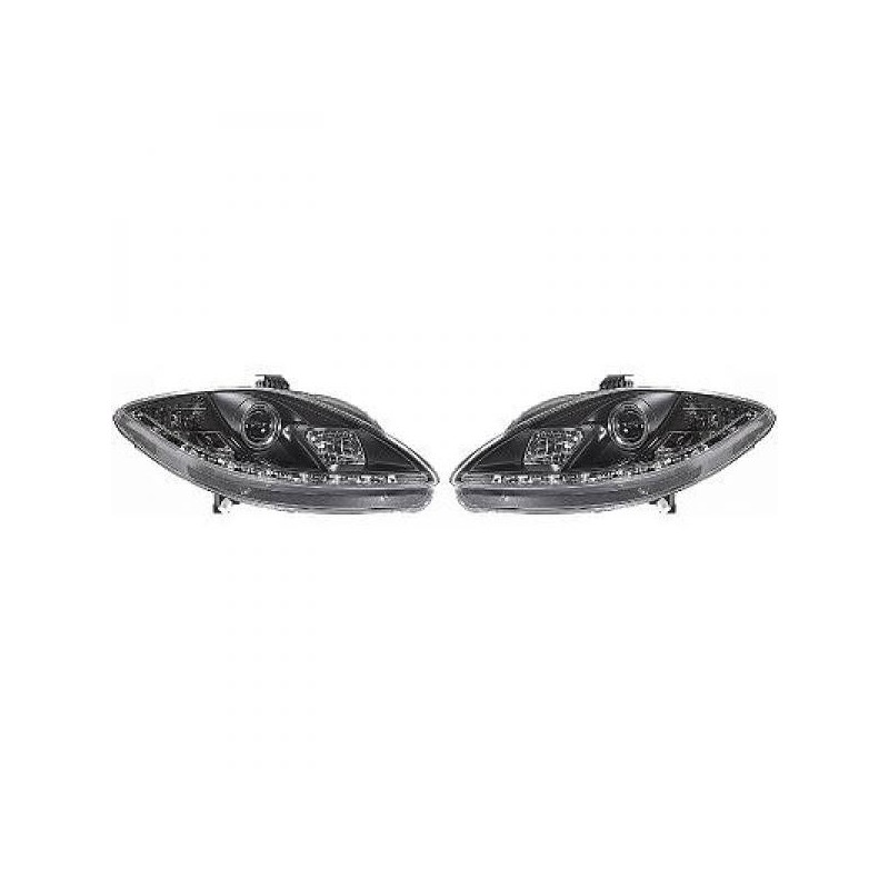 2x Phares avants noir Seat Altea / Leon (09-12)